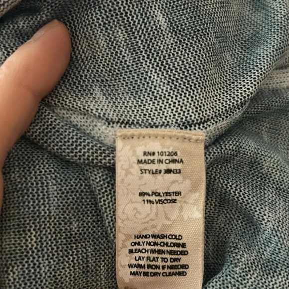 Soft Surroundings Evening Primrose Tunic Sweater, Sz M Petite, Cutout, Blue - Picture 7 of 7